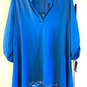 High Low Blue Blouse